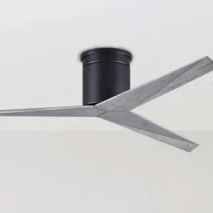 Eliza-H 56" Flush Mount Ceiling Fan with Remote Control, Matte Black with Barnwood Blades