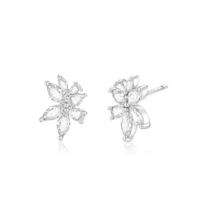 FANCIME “Wisteria Whisper” Flower Sterling Silver Post Earrings