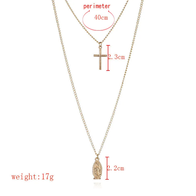 Fashion simple gold-plated Madonna cross necklace