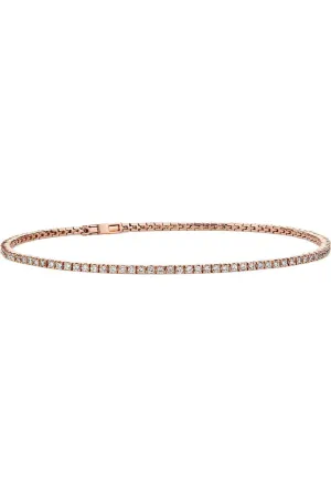 FC Creations Bracelet 14K Gold Thin Diamond Tennis Bracelet 1.10 Ct | Rose Gold