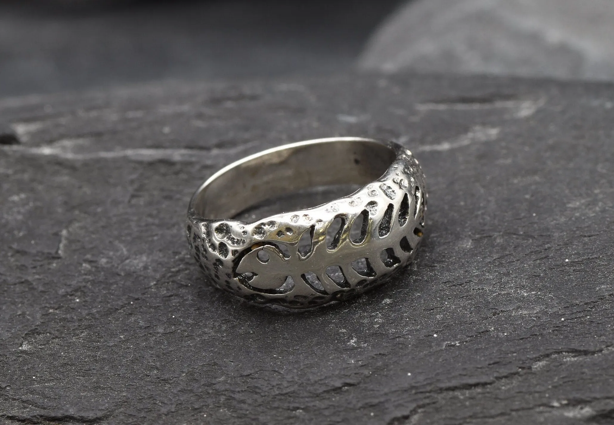 Fish Bone Ring - Silver Fish Ring - Artistic Silver Ring