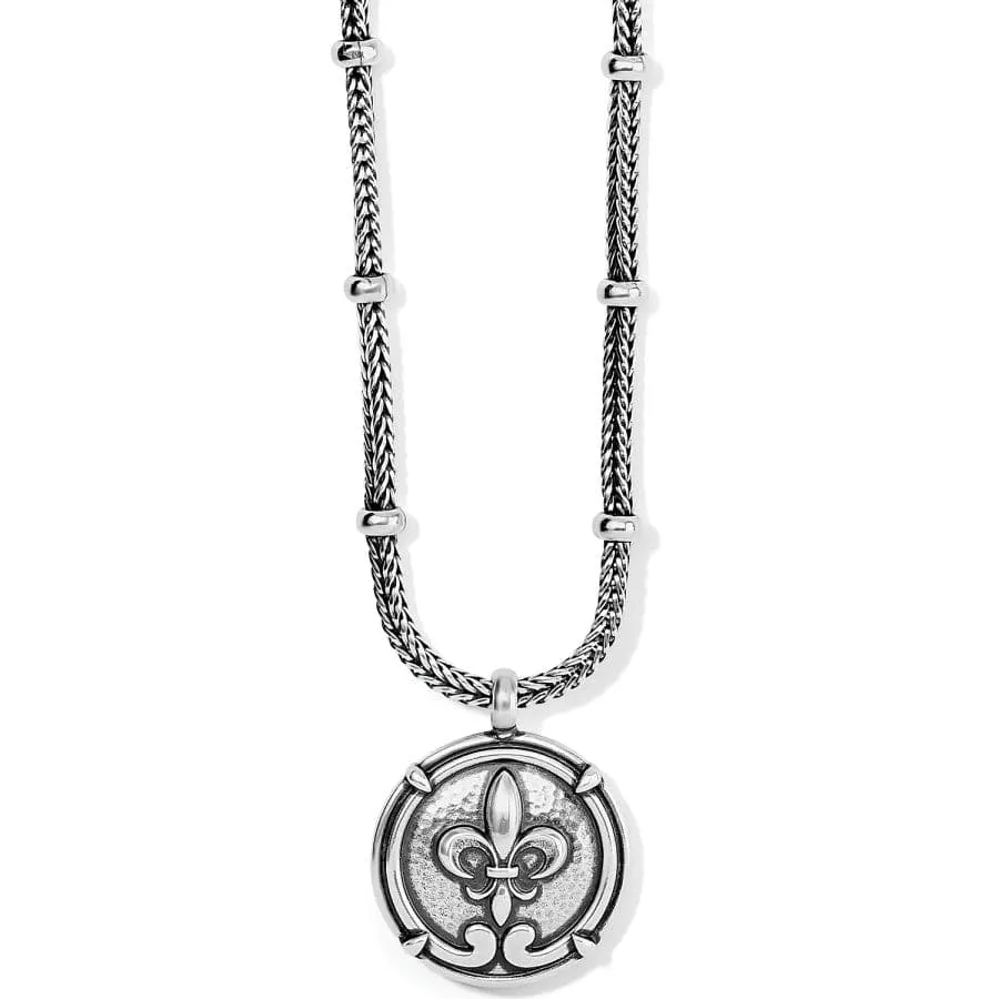 Fleur De Lis Large Coin Necklace