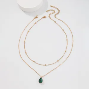 Geometric Simple Retro Double Clavicle Chain