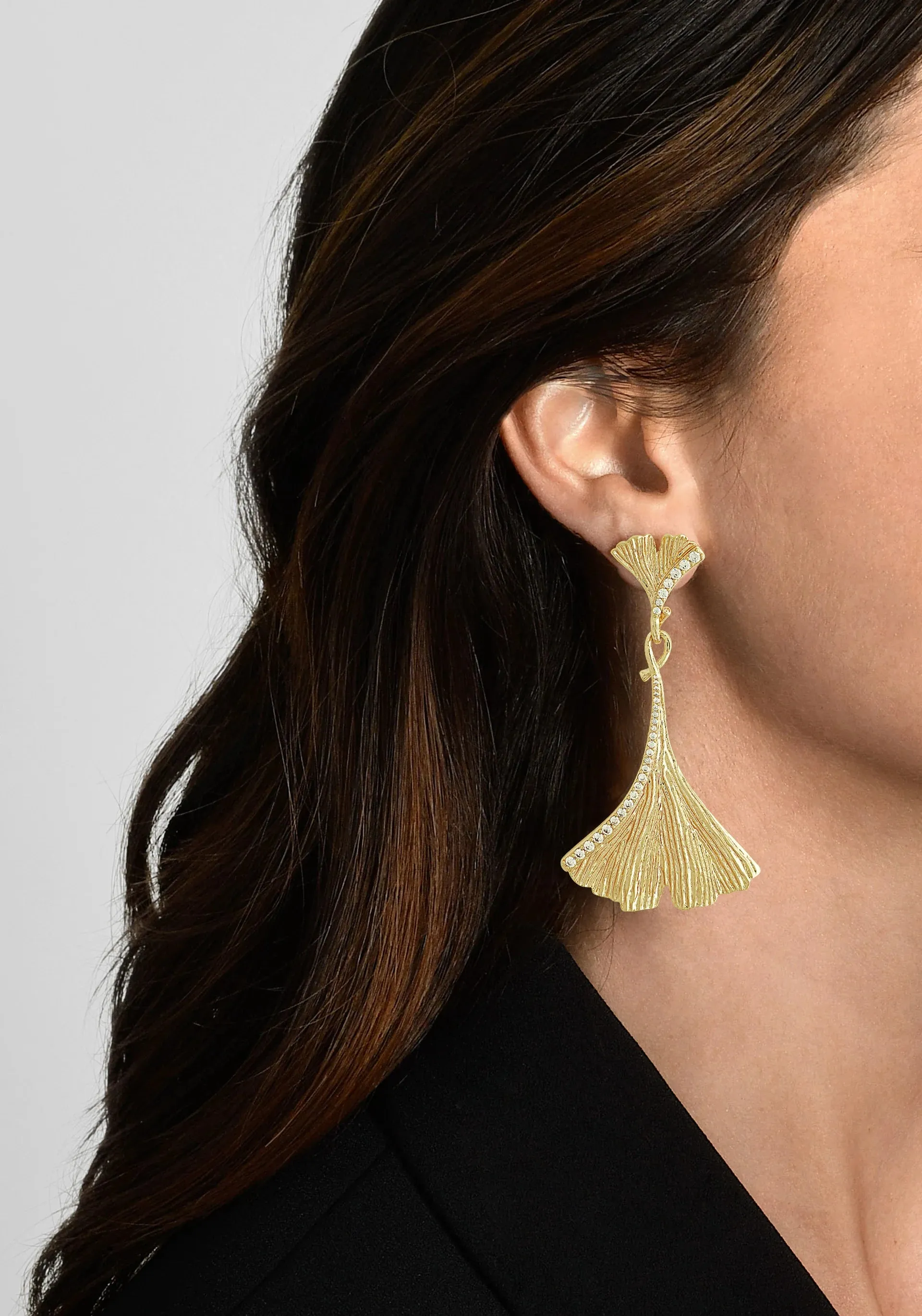 Ginkgo Large Drop Earrings