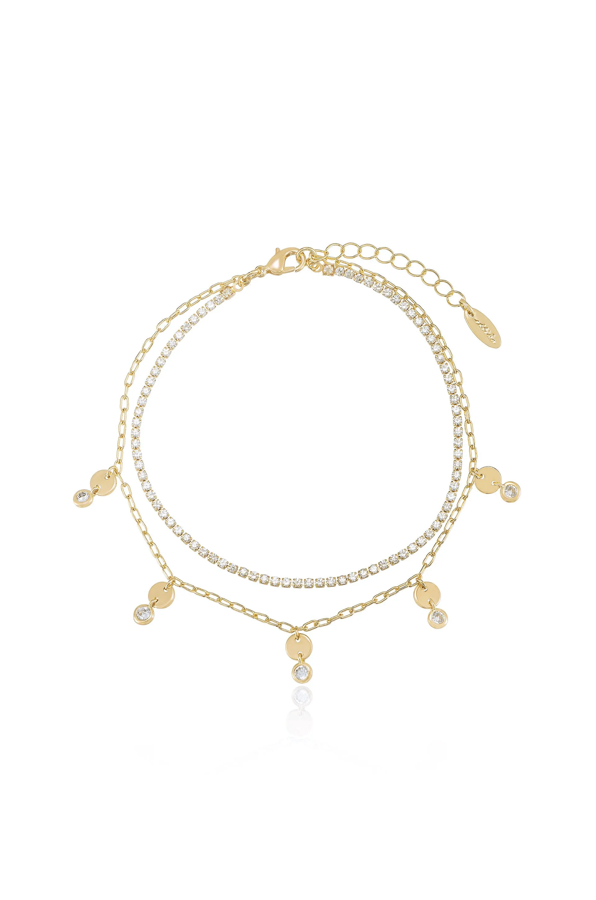 Giovanna Layered Crystal Anklet