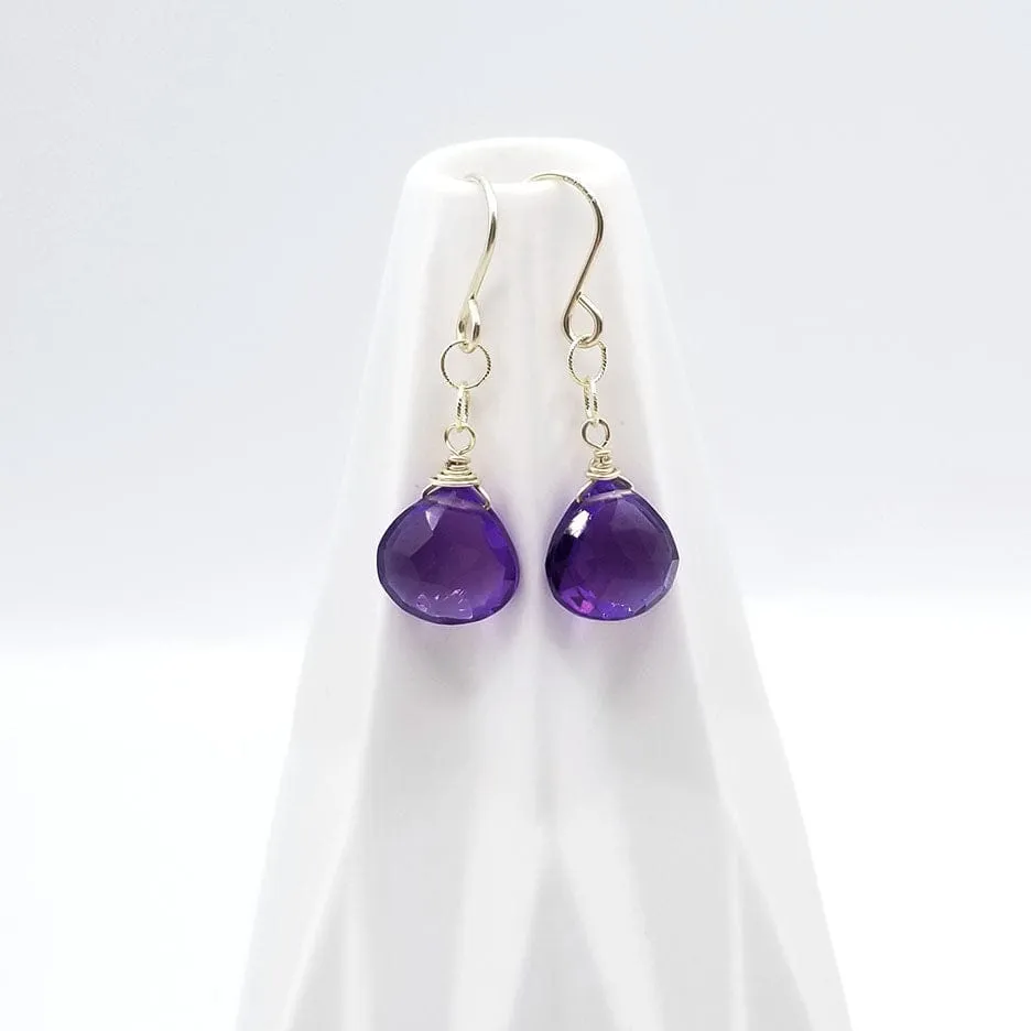 Gold Fill Amethyst Drop Earring