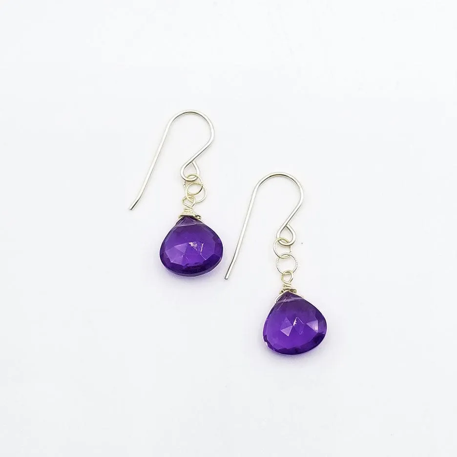 Gold Fill Amethyst Drop Earring