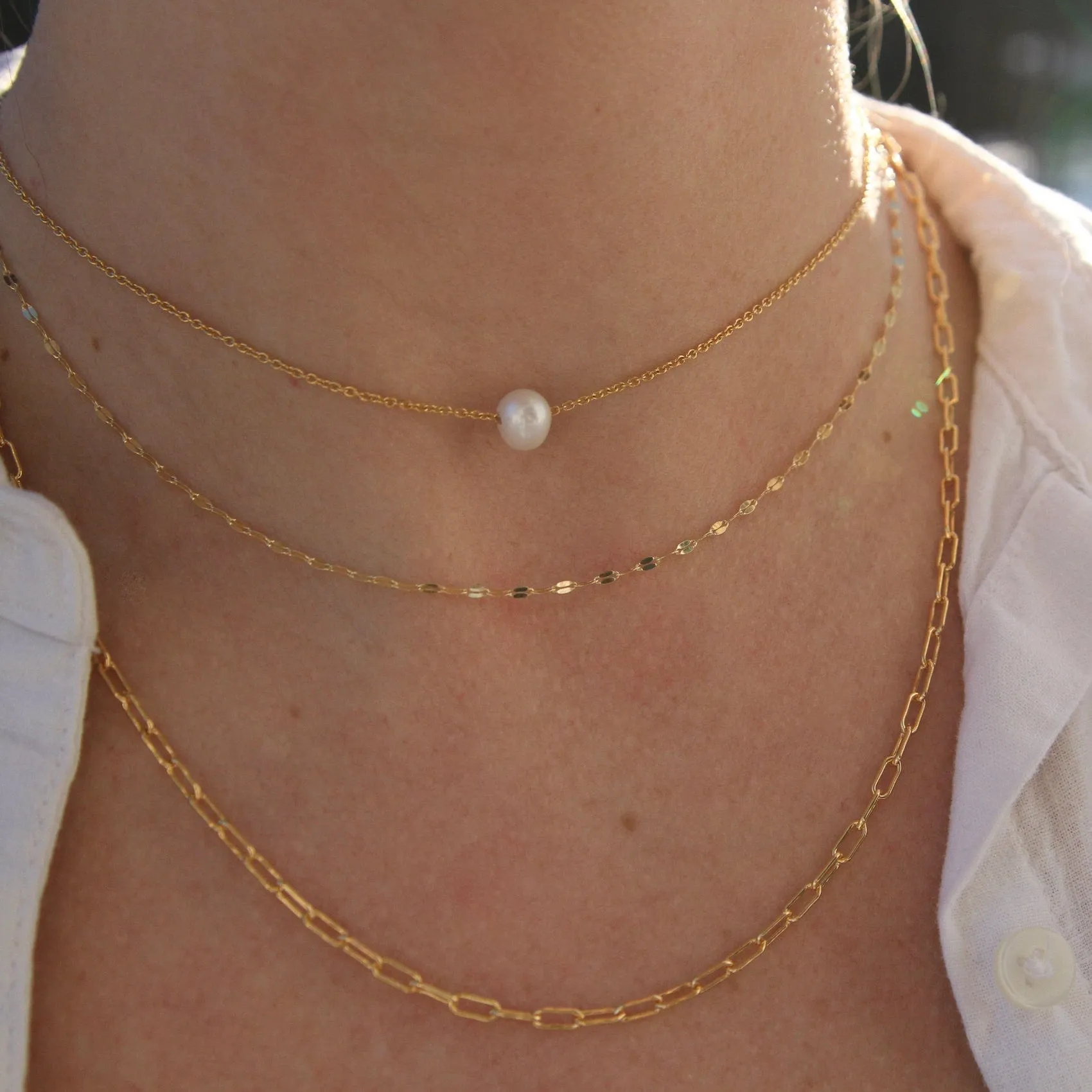 Gold Vermeil Tiny Link Necklace