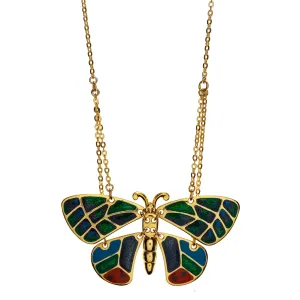 Goldtone Butterfly Pendant with 16" Chain Necklace