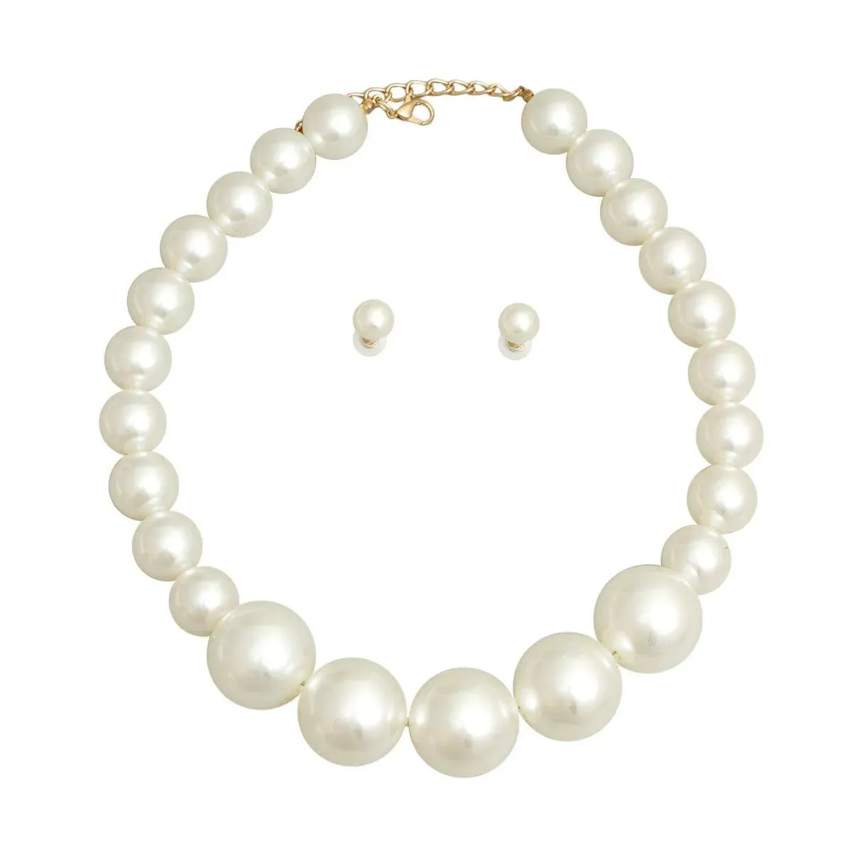 Graduated Faux Pearl Necklace Set