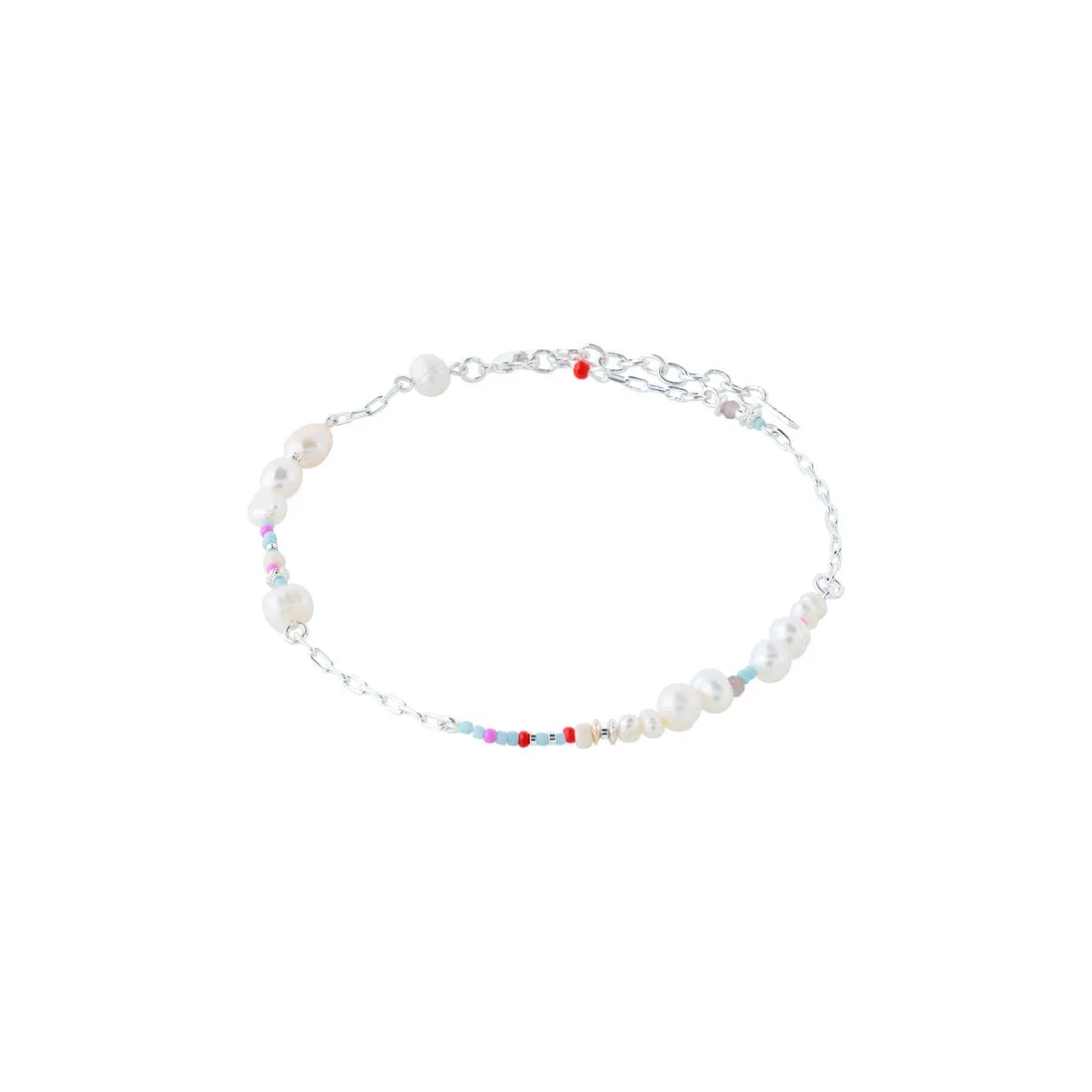 Ilsa Freshwater Pearl Anklet Chain | Silver