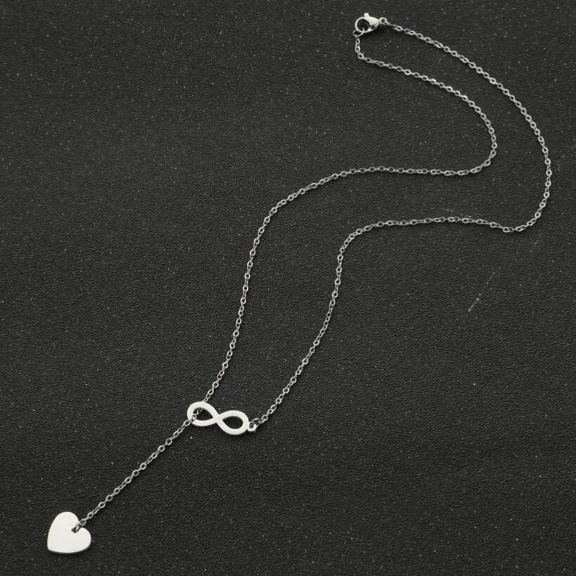 Individualized Geometric Simple Love Shaped Double Pendant Necklace