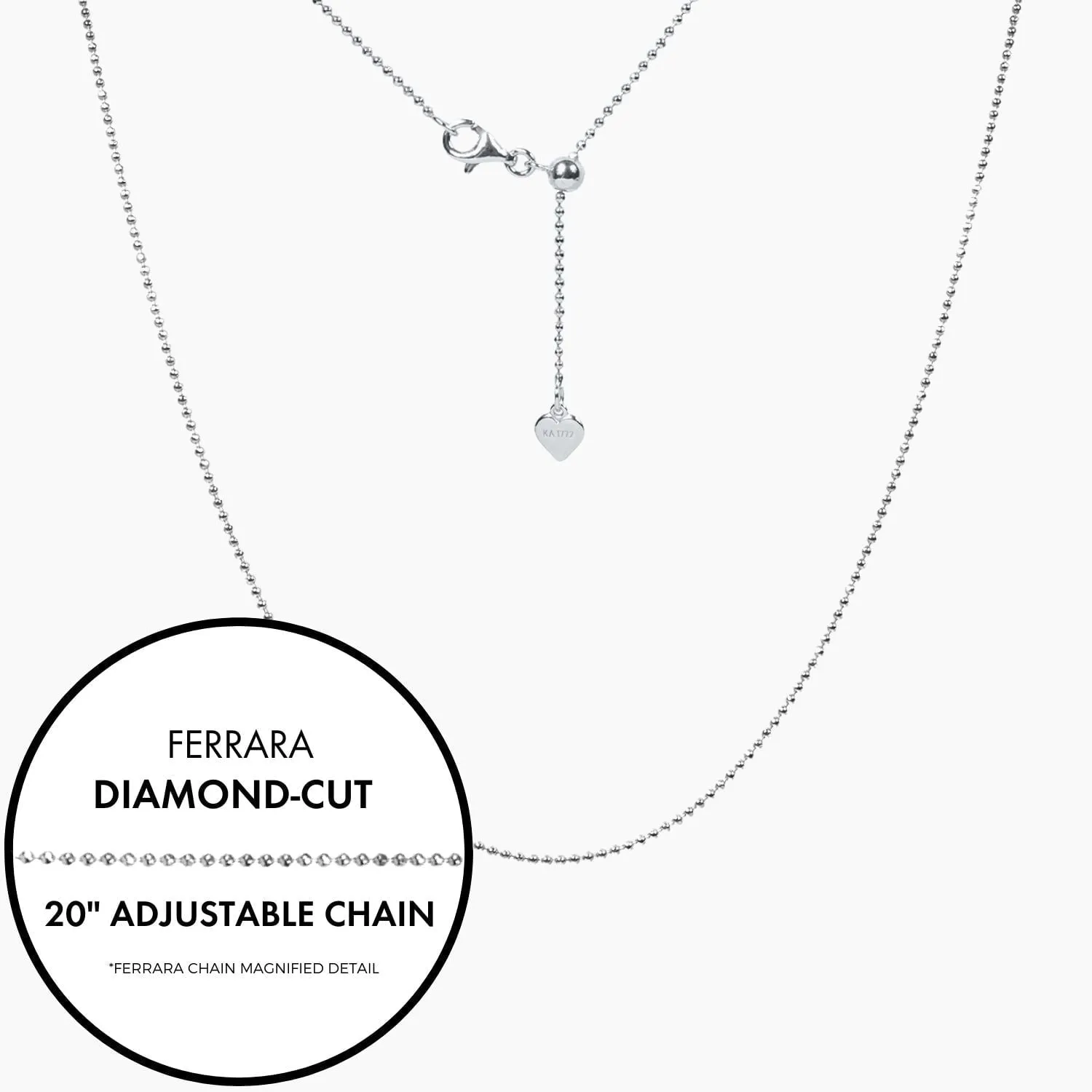 Italian Ferrara Diamond-Cut Bead Adjustable Chain