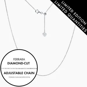 Italian Ferrara Diamond-Cut Bead Adjustable Chain