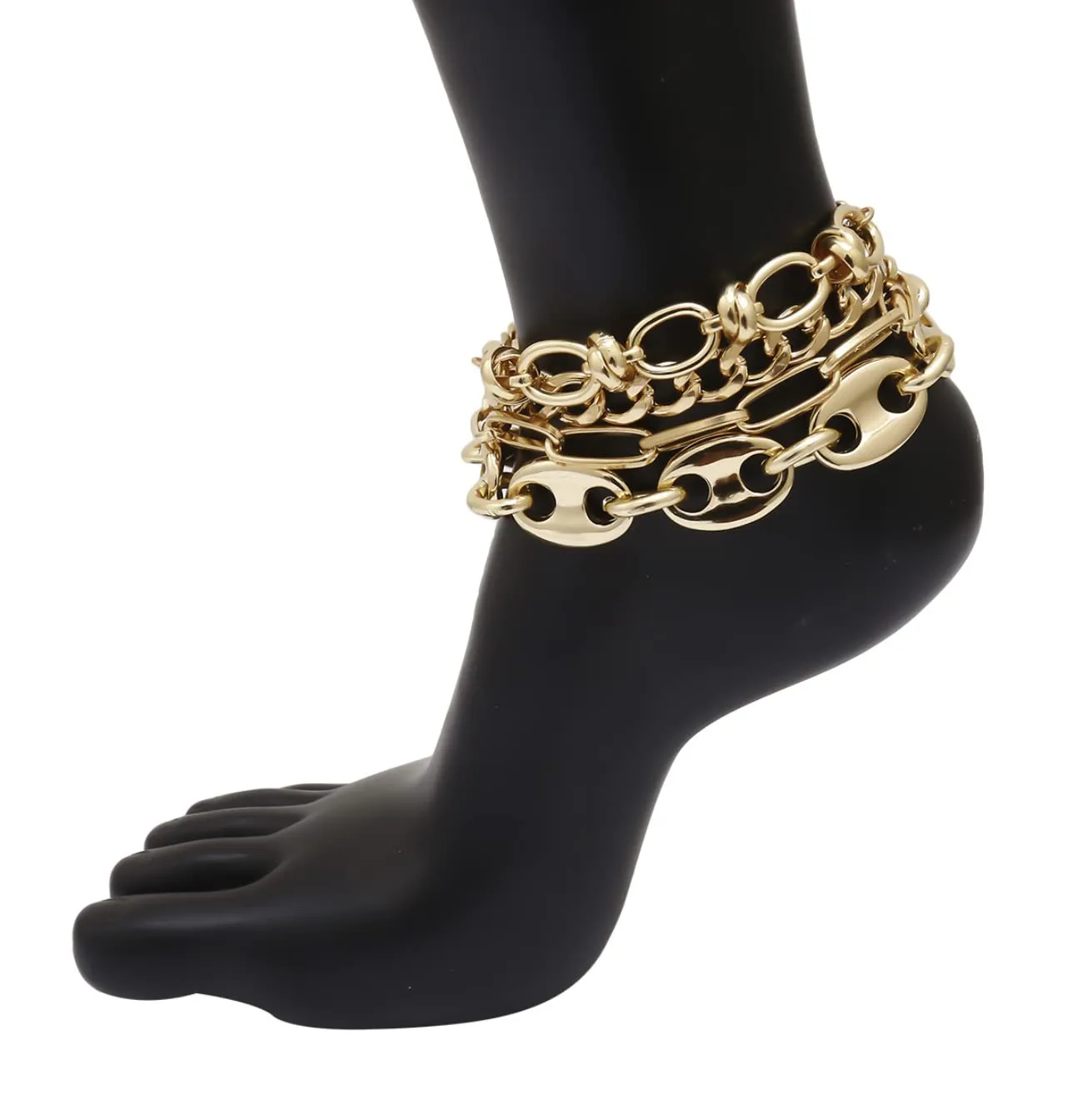 Joker & Witch Gold Glimmer Set of 4 Anklet for Women