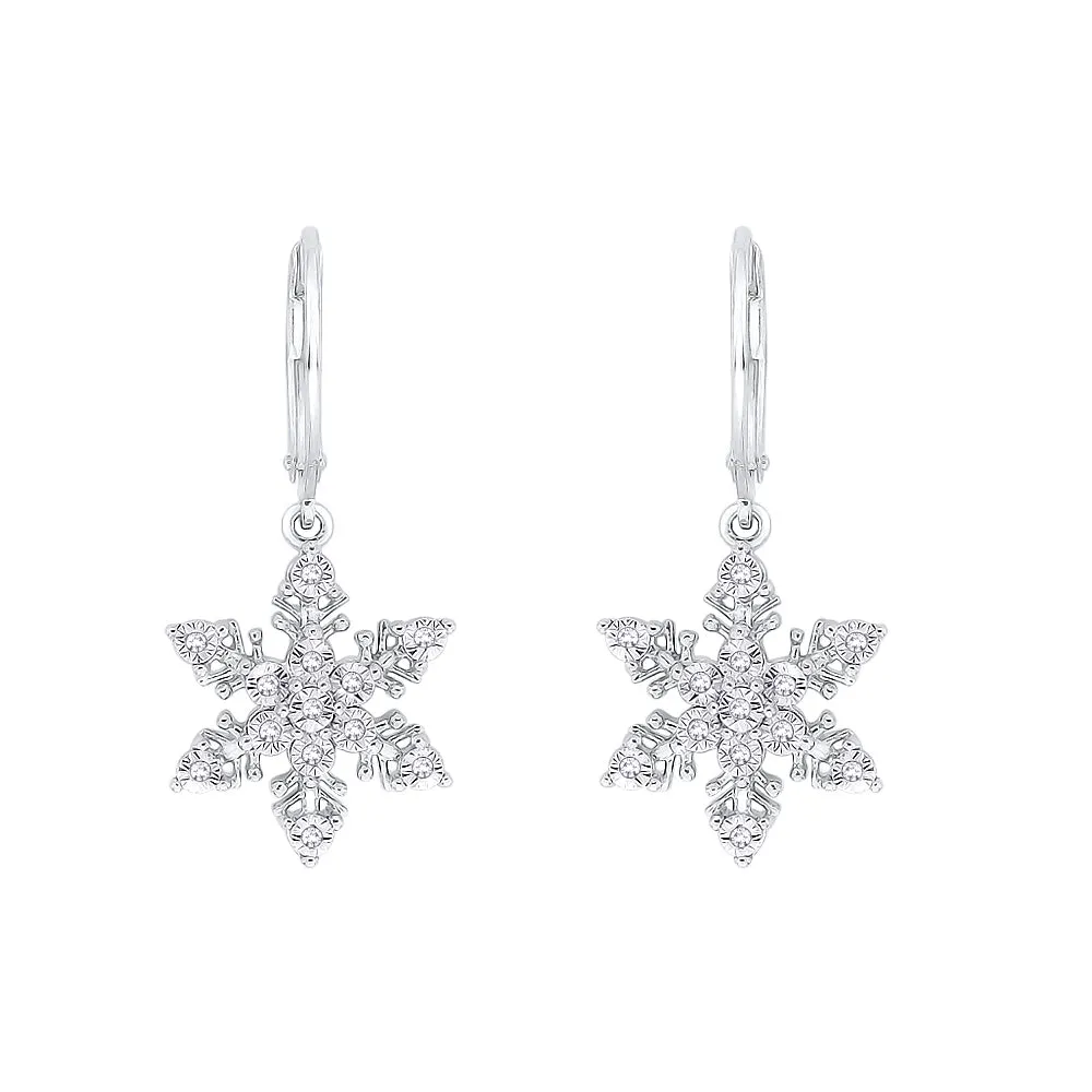 KATARINA 1/10 cttw Diamond "Snow Flake" Earrings