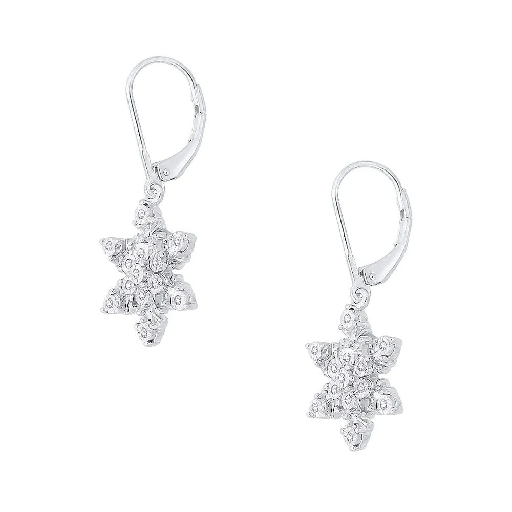 KATARINA 1/10 cttw Diamond "Snow Flake" Earrings