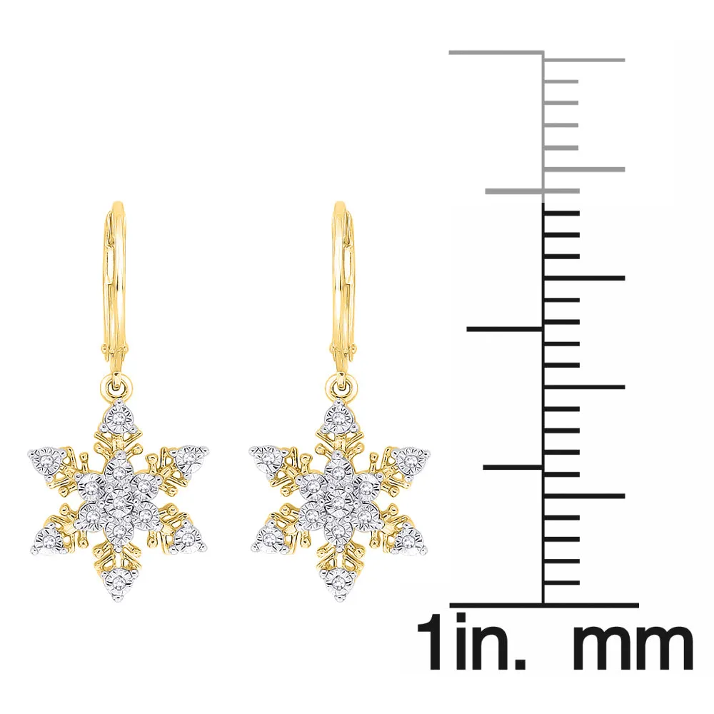 KATARINA 1/10 cttw Diamond "Snow Flake" Earrings