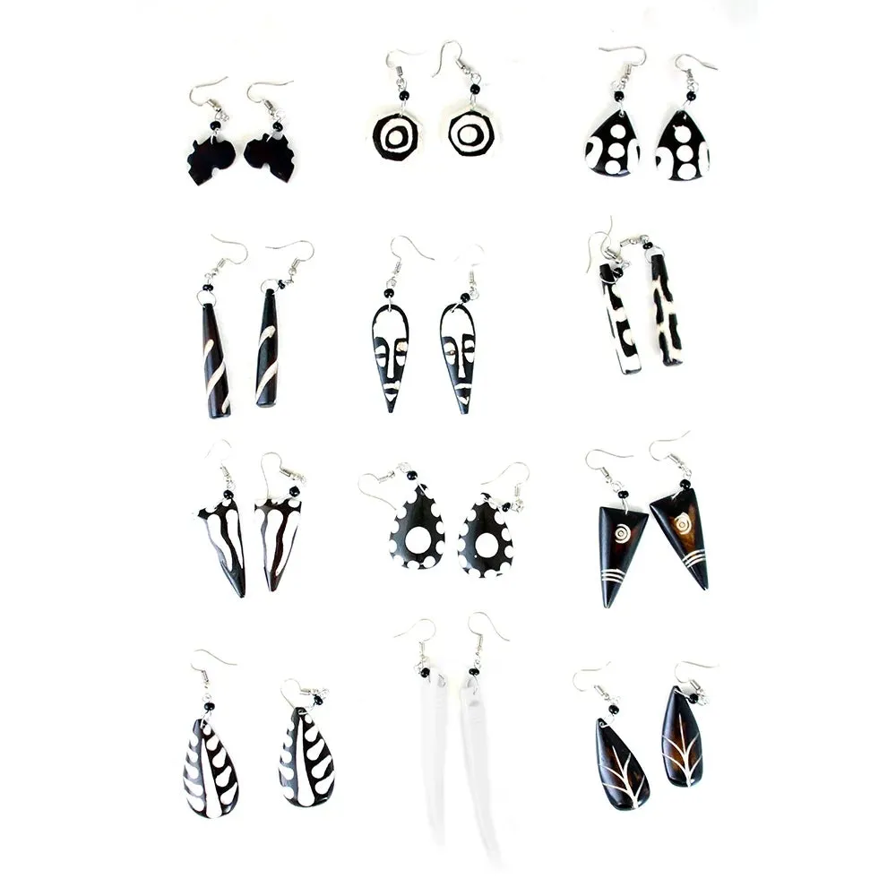 Kenyan Batik Bone Earrings *New Styles Added*