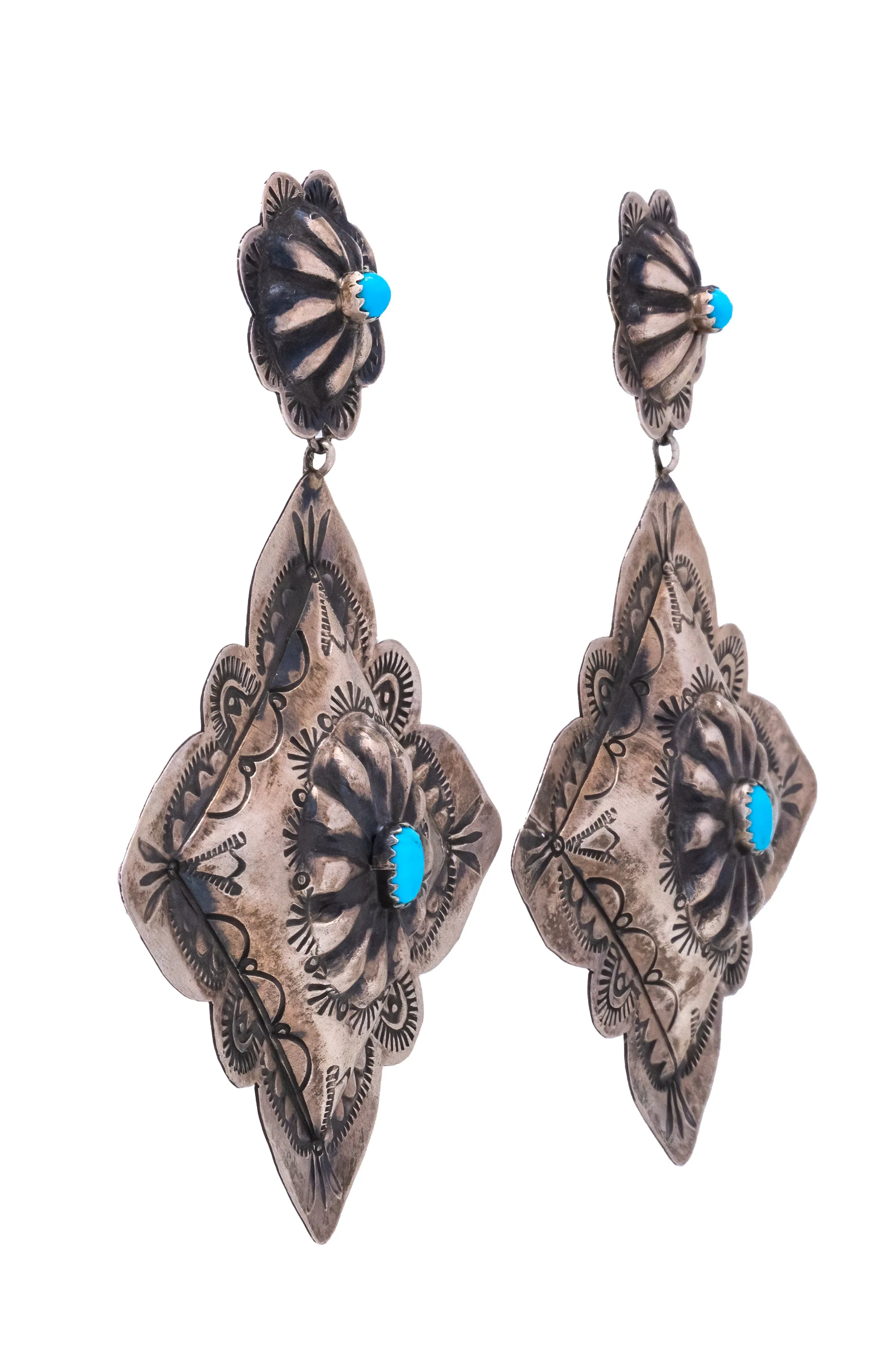 Kingman Turquoise Concho Earrings | Rita Lee