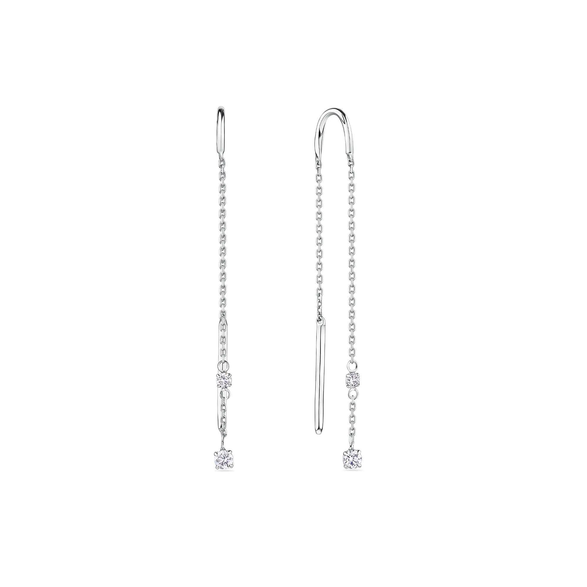 Lab Grown Diamond Drop Earrings in Sterling Silver