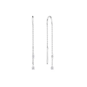 Lab Grown Diamond Drop Earrings in Sterling Silver