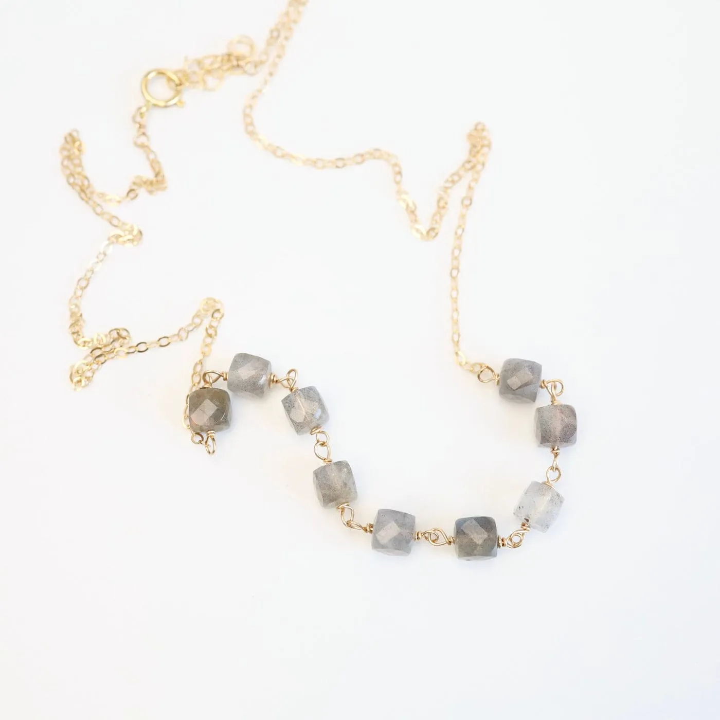 Labradorite Handmade Bead Chain Necklace