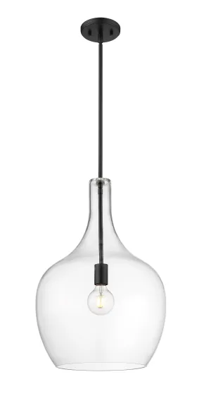 Lamara Pendant - Matte Black - Clear Glass - 15in. Diameter - E26 Medium Base