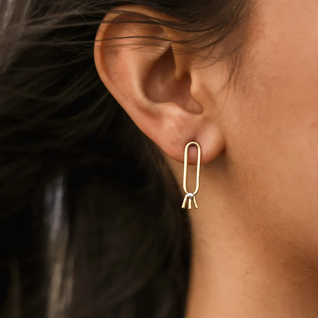 Lark Loop Earrings - Brass   Sterling