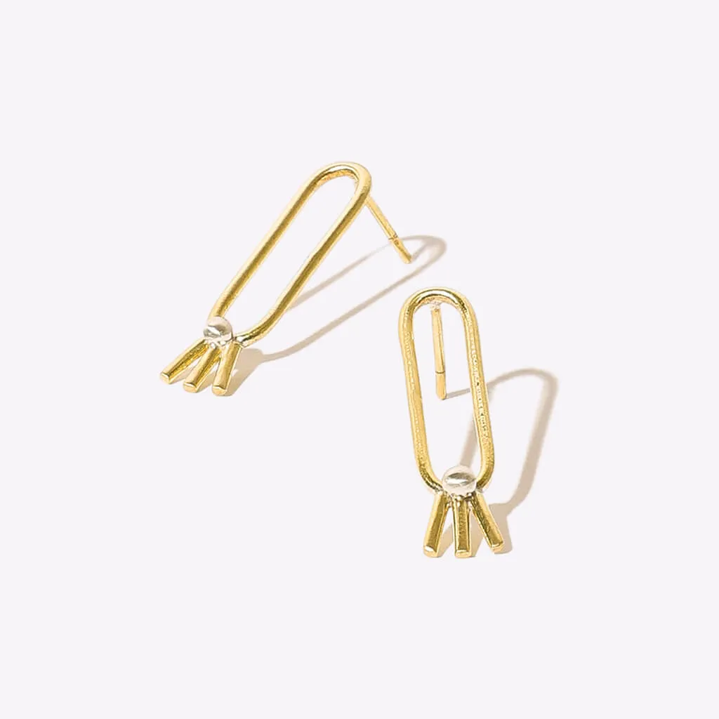 Lark Loop Earrings - Brass   Sterling