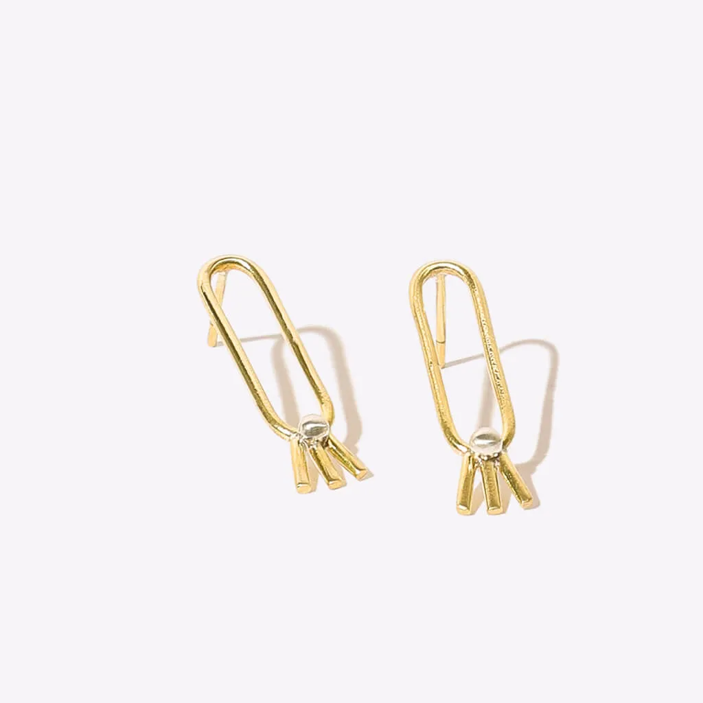 Lark Loop Earrings - Brass   Sterling