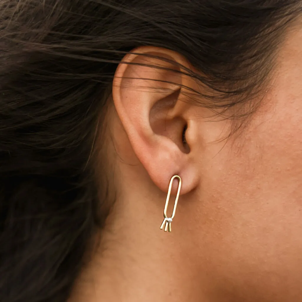 Lark Loop Earrings - Brass   Sterling