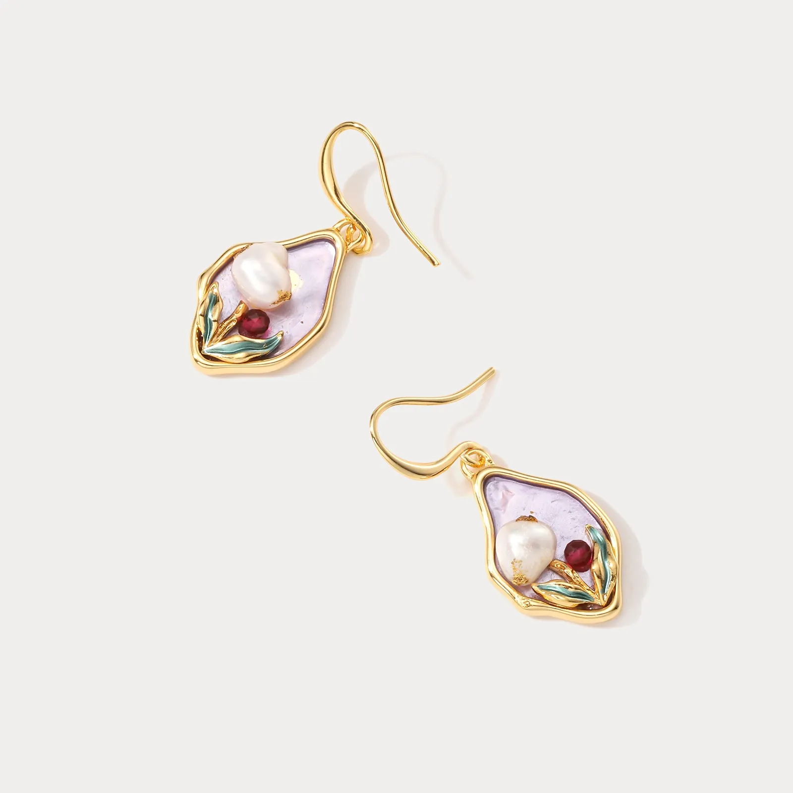 Lavender Tulip Earrings