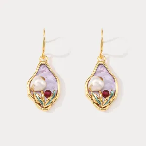 Lavender Tulip Earrings