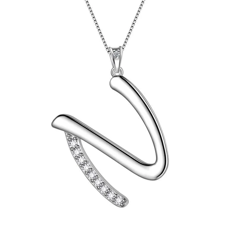 Letter Initial N Necklaces Pendant Women Girls Name Jewelry Gift 925 Sterling Silver