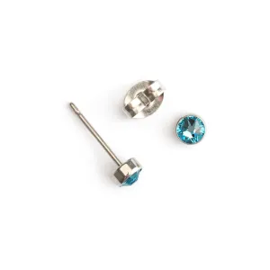 Light Blue Titanium Stud Earrings