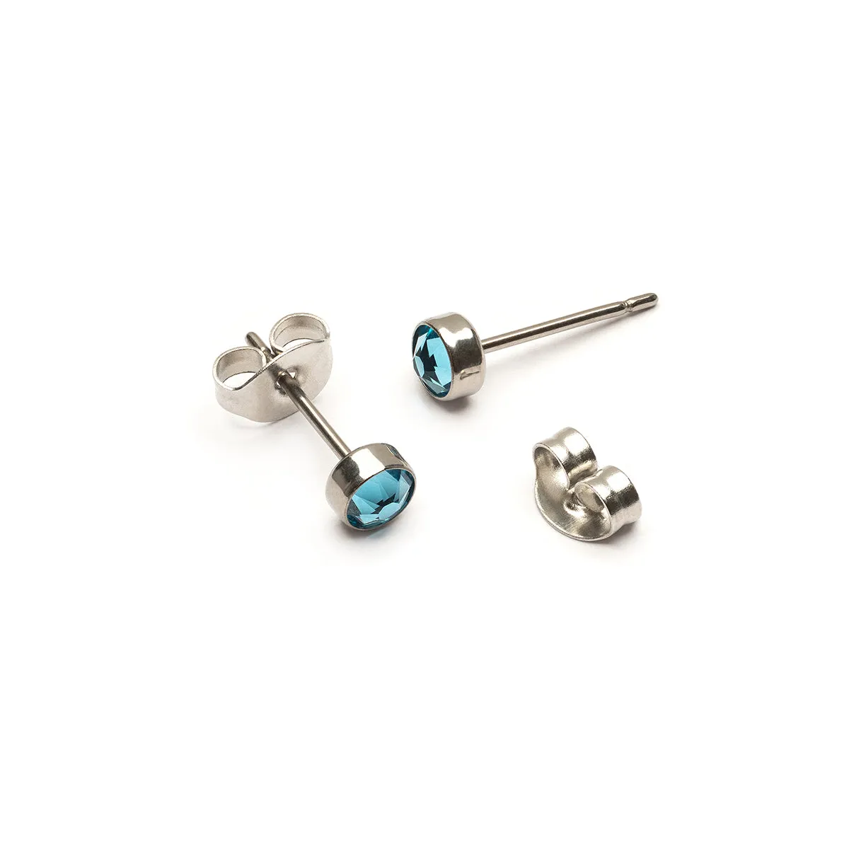 Light Blue Titanium Stud Earrings