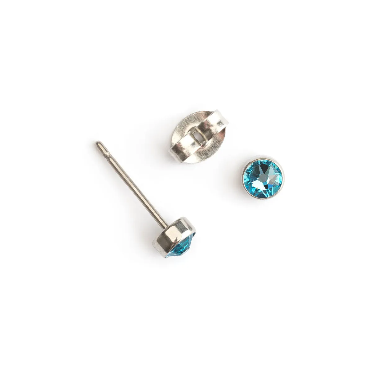 Light Blue Titanium Stud Earrings