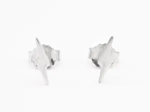 Lightning Bolt Earrings - Dainty Silver Studs - Small Lightning Earrings