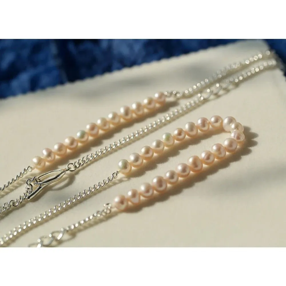 Minimalist Serpent Bone Chain Pearl Y Necklaces