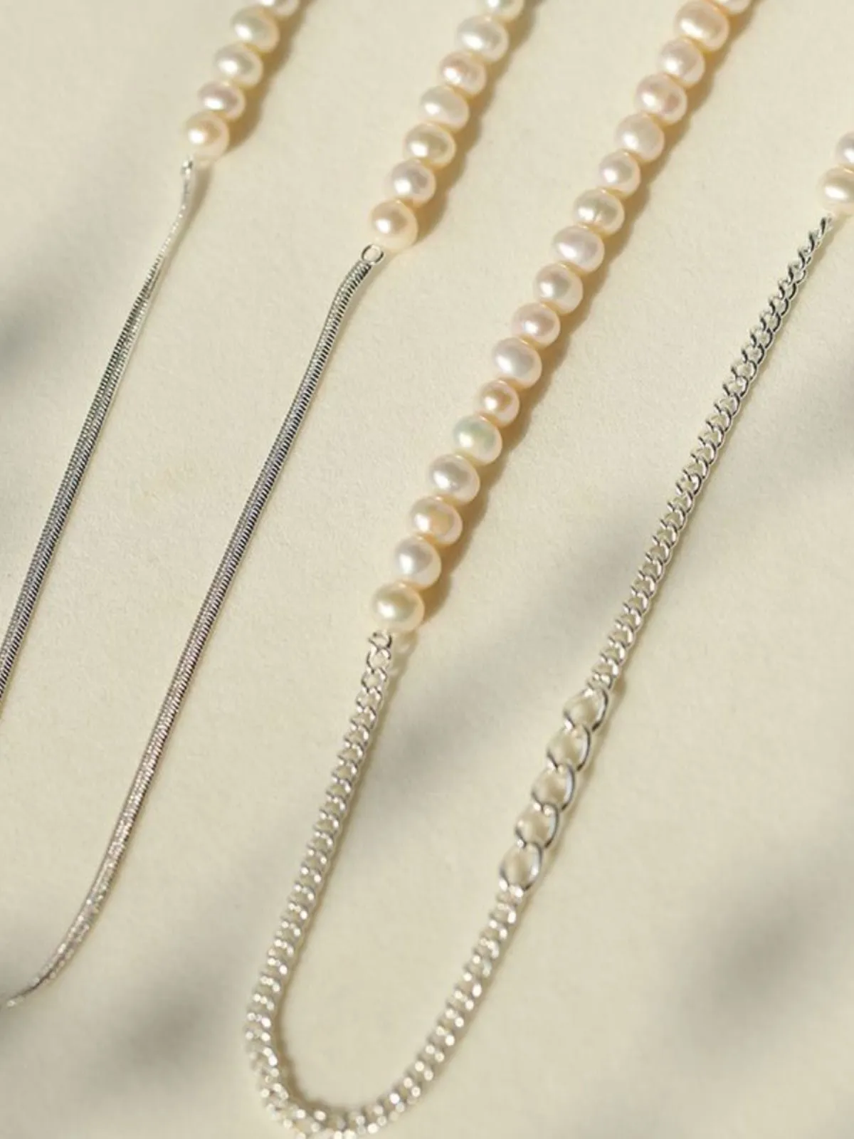 Minimalist Serpent Bone Chain Pearl Y Necklaces