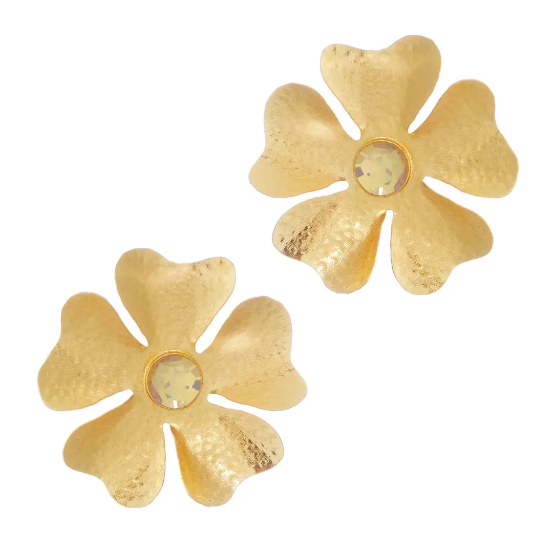 Molly Phillips Large Flower 14K Gold Plated Earrings