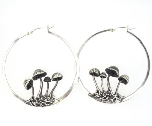 Mushroom hoop earrings