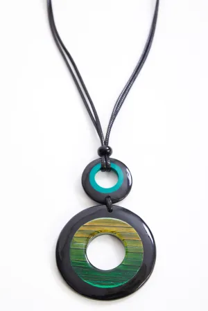 Ora Colour Stripe Disc Necklace