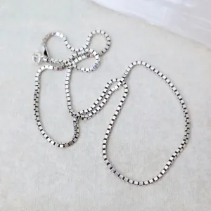 Oxidized Sterling Silver 18" Box Chain