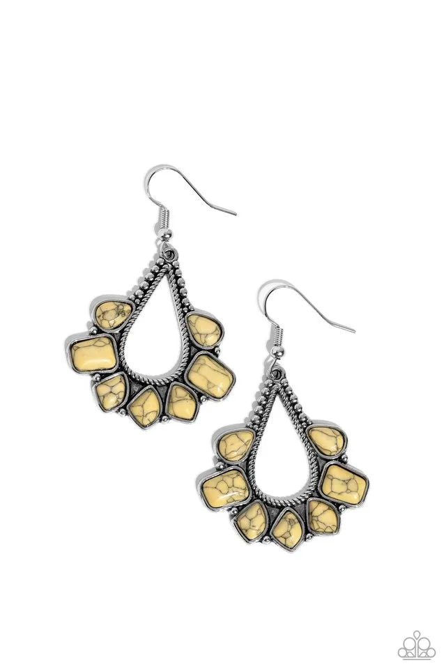 Paparazzi Earring ~ Mesa Trek - Yellow