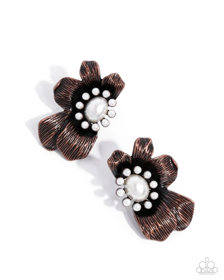 Paparazzi Earring ~ Sonata Shimmer - Copper