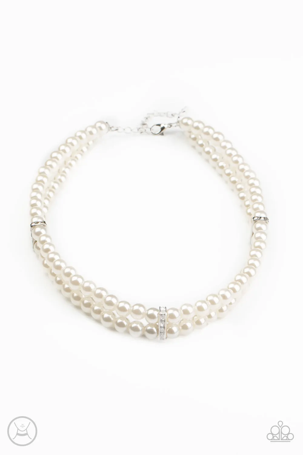 Paparazzi Put On Your Party Dress - White Choker Necklace