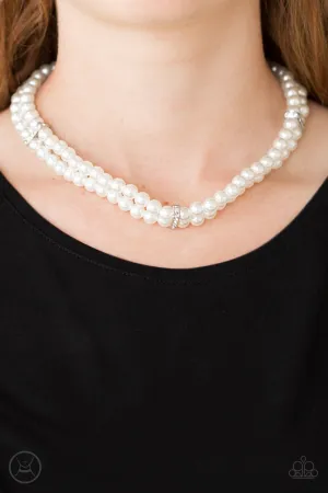 Paparazzi Put On Your Party Dress - White Choker Necklace