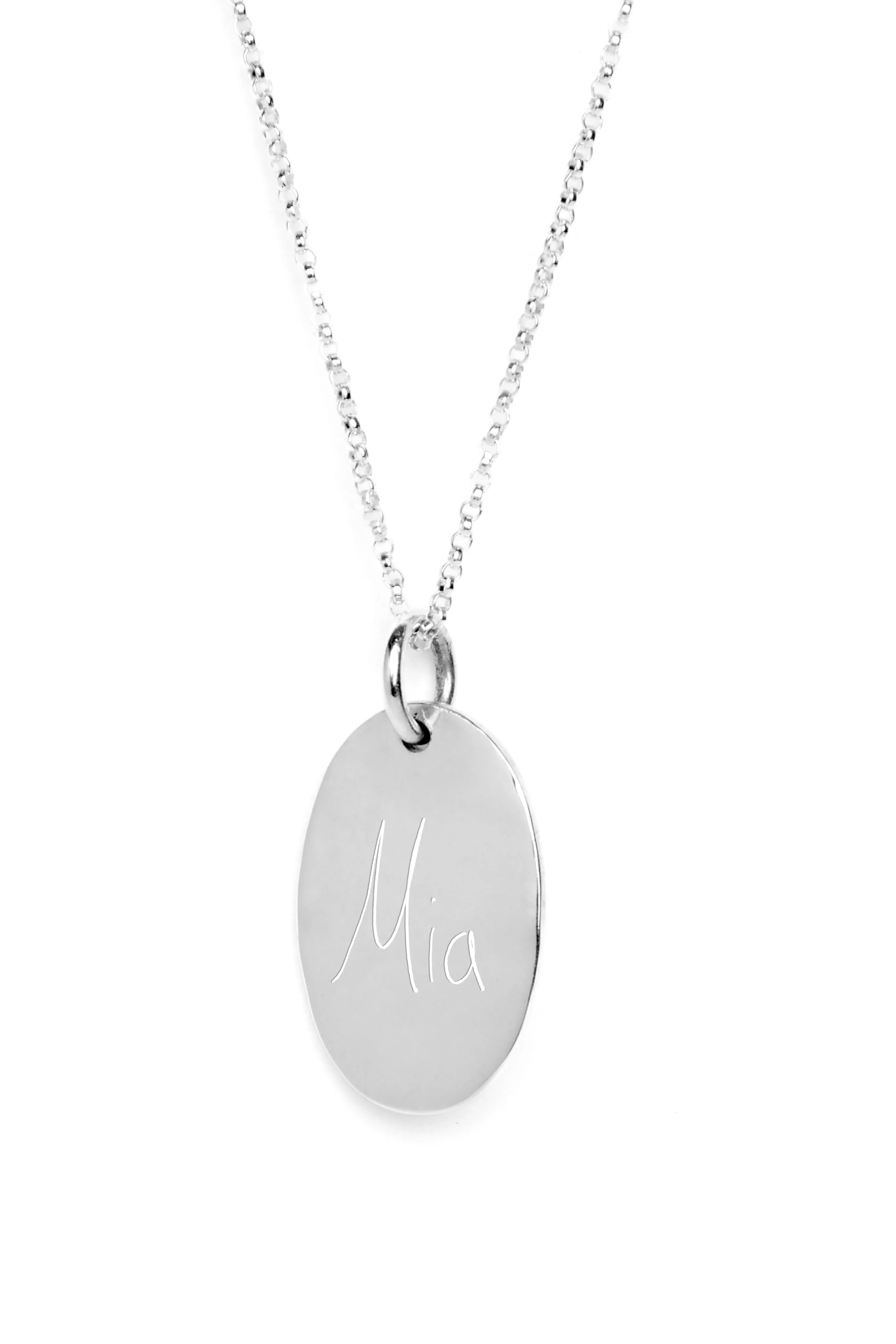 Personalised Organic Oval Droplet Necklace